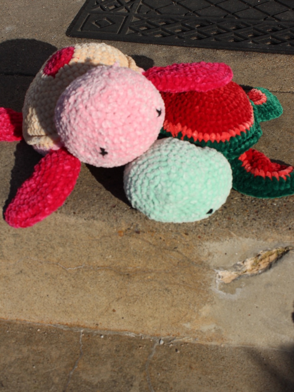 Plush Crochet Turtle Toy - dessert themed!